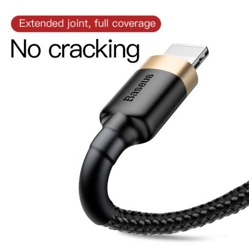 Baseus Lightning Cafule laidas 2.4A 1m + (CALKLF-BV1), juoda / auksinė spalva