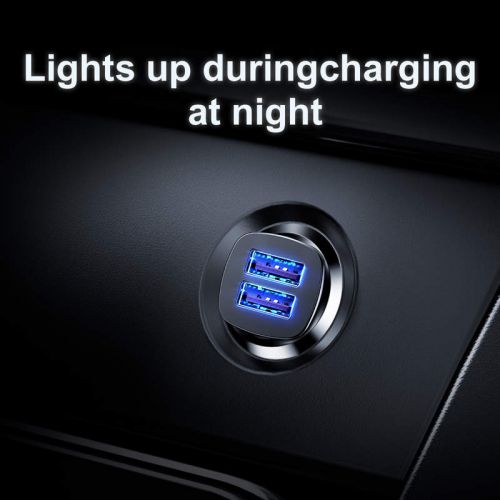 Baseus automobilinis įkroviklis Square metal A + A 30 W Dual QC3.0 (SCP.AFC) (CCALL-DS01), juoda spalva