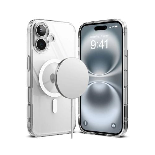 Ringke iPhone 16 dėklas Fusion magnetinis, skaidri spalva