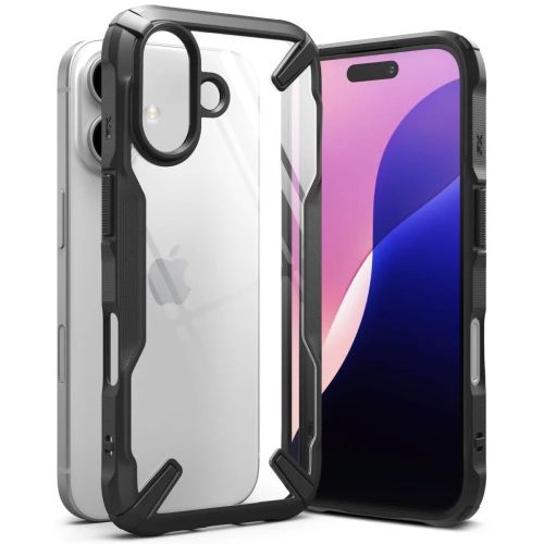 Ringke iPhone 16 dėklas Fusion X, juoda spalva