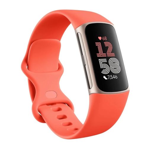 FitBit Charge 6 Advanced Fitness ir Health Tracker, Coral, juoda spalva