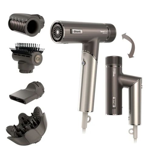 Shark SpeedStyle Pro Flex plaukų džiovintuvas 4-in-1, HD542EU, sidabrinė spalva