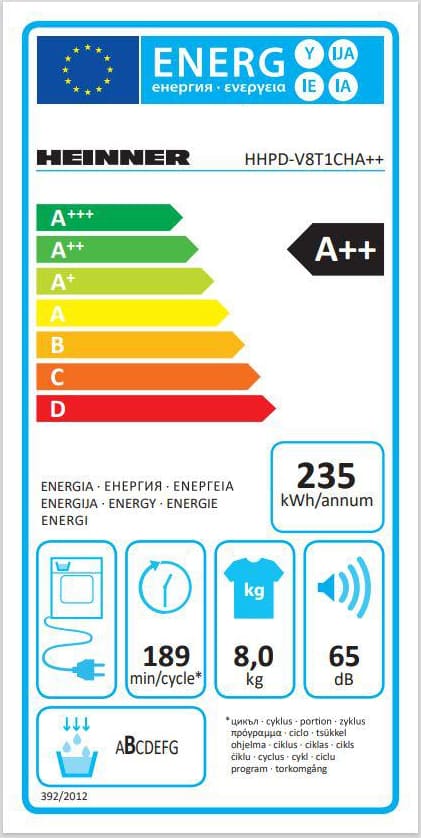 Džiovyklė 10kg HHPD-M10G5PBKD++HEINNER
