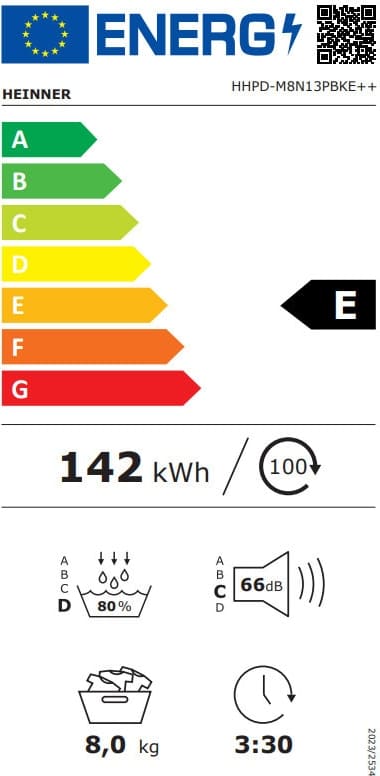 Džiovyklė 8kg HHPD-M8N13PBKE++ HEINNER