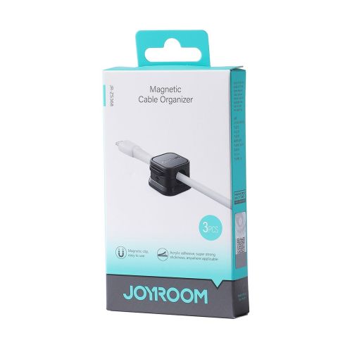 Joyroom laidas Organizer magnetinis up į 7.5 mm diameter, (3pcs), (JR-ZS368), juoda spalva