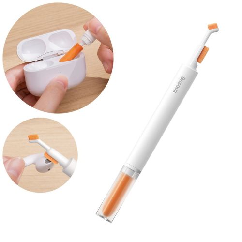 Baseus įrankis ausinės Cleaning Brush 3-in-1 Different Tips, (NGBS000002), balta spalva