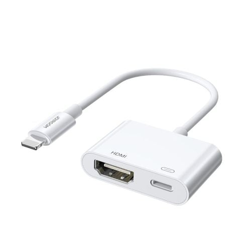 Joyroom keitiklis Lightning (male) į skaitmeninis HDMI (female) + Lightning (female), FullHD 1080p, 60Hz, (S-H141), balta