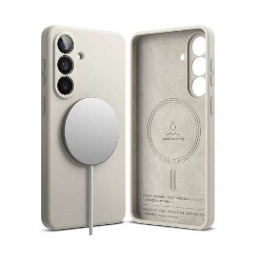 Ringke Galaxy S26 Plus dėklas Silicone magnetinis, akmens spalva