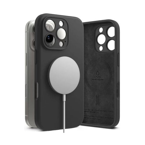 Ringke iPhone 16 Pro Max dėklas Silicone magnetinis, juoda spalva