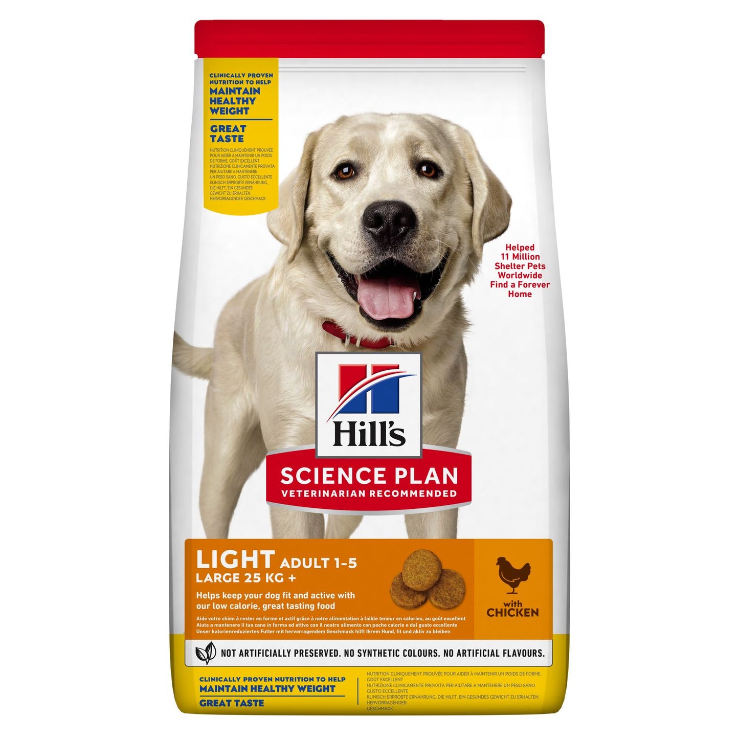 Hill's Science Plan Light Large Breed Adult sausas šunų maistas su vištiena, 14 kg