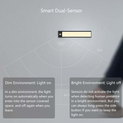 Xiaomi Yeelight spintos šviestuvas su judesio jutikliu A40, 1500 mAh, 2700K, YDQA1620007BKGL, juoda spalva