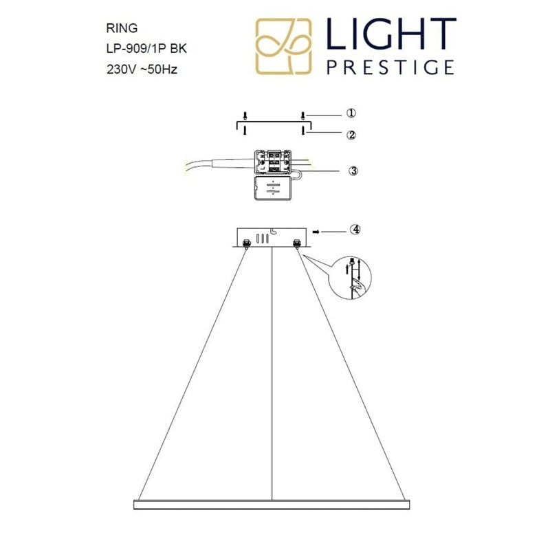 Light Prestige Ring ceiling light, 35W, LED, 3 - 6K