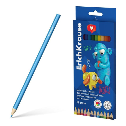 Coloured pencils Erichkrause Jolly Friends hexagonal, 12 pcs