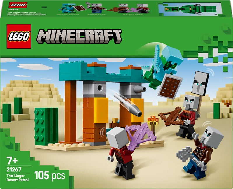 LEGO® Minecraft Patrol pustyni Illagerów 21267, 105 elementów