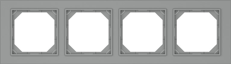 Four-gang frame VILMA QR1000, grey
