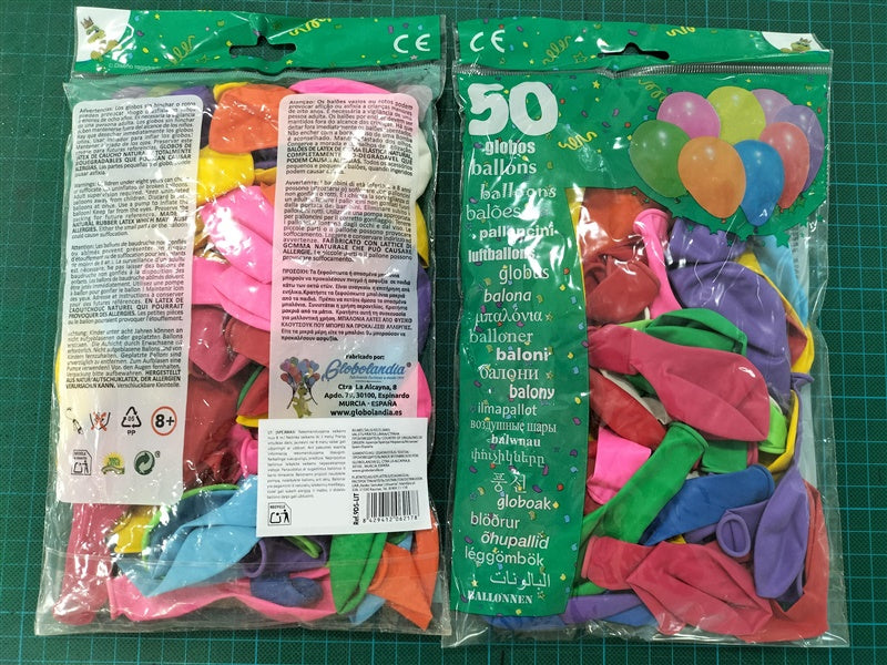 Balloons oval, assorted colors, D21 cm 50 pcs.