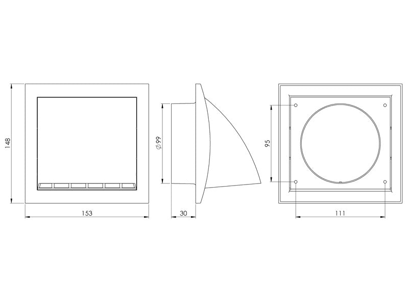 Outdoor ventilation grille EUROPLAST ND10FVA, anthracite