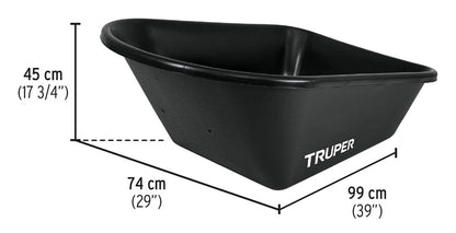 Vienaratis karutis Truper 11777, plienas, juoda, 120 l