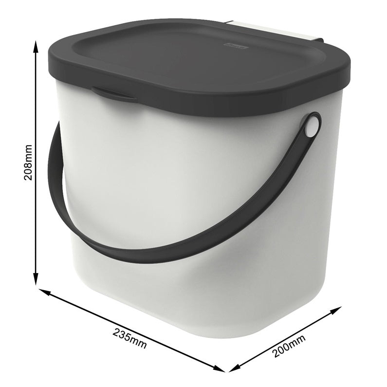 Rotho waste sorting bin, 6 l, white/grey