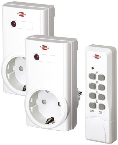 Sockets with remote control, IP20, 2 pcs
