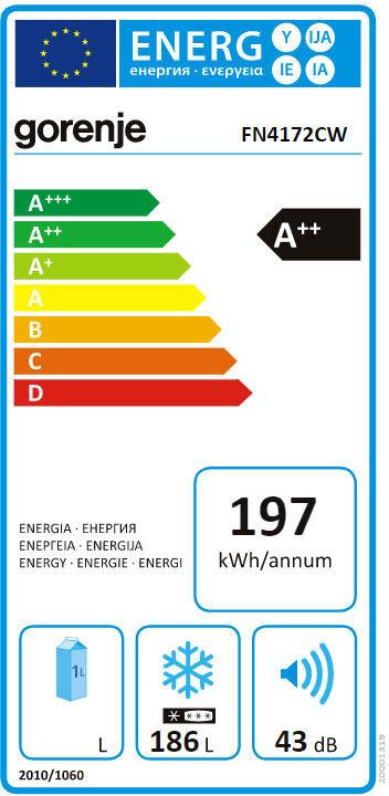 Freezer Gorenje FN4172CW, vertical