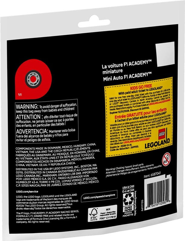 Konstruktor LEGO® Speed Champions Małe F1 ACADEMY™ 58 elementów