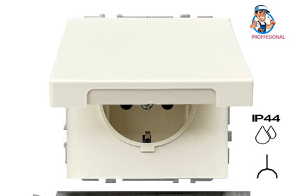 Socket LIREGUS MODERN, IP44, matt beige