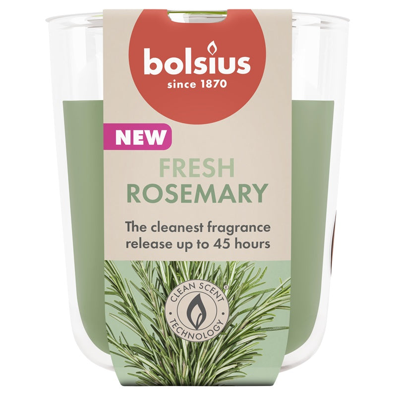Candle, scented Bolsius Fresh Rosemary, 45 h, Green