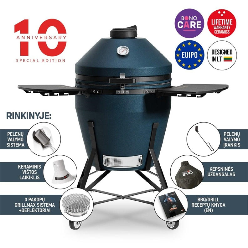 Grill Kamado Bono GRANDE EVO 25, niebieski, 80 cm