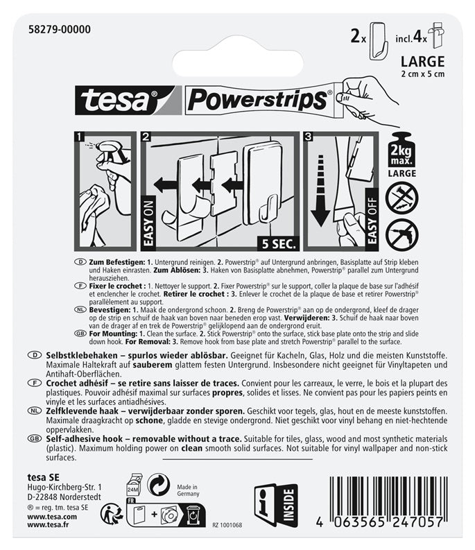 Clothes hook Tesa tesa 58279, black