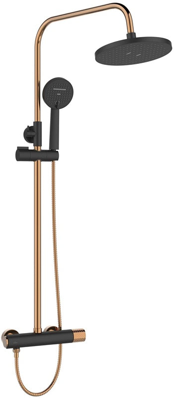 Shower set with mixer Invena Starlight black/gold