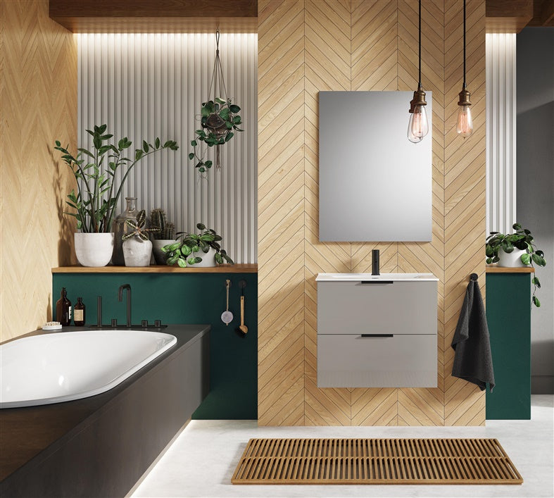 Bathroom cabinet with washbasin Elita Astra, grey, 39.4x61.5x53