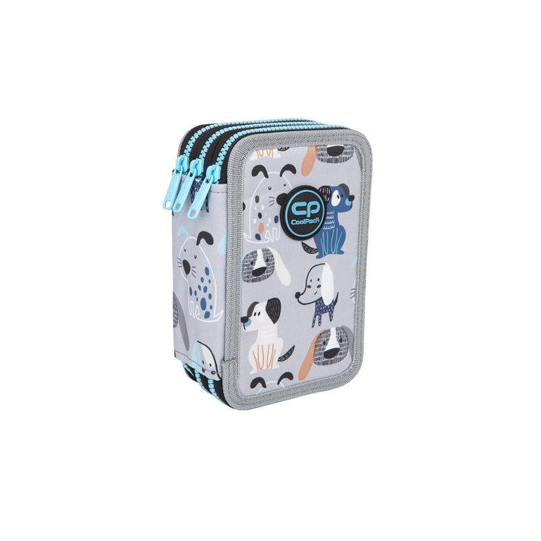 Pencil case CoolPack, 20 cm x 13 cm, grey/multicoloured