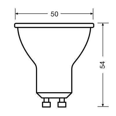 LED lemputė Osram PAR16, 60 °, 4.5W, GU10, 2700K, 350lm, 827