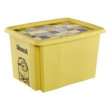 Storage box with lid, 30 l, yellow, 45 x 35 x 27 cm