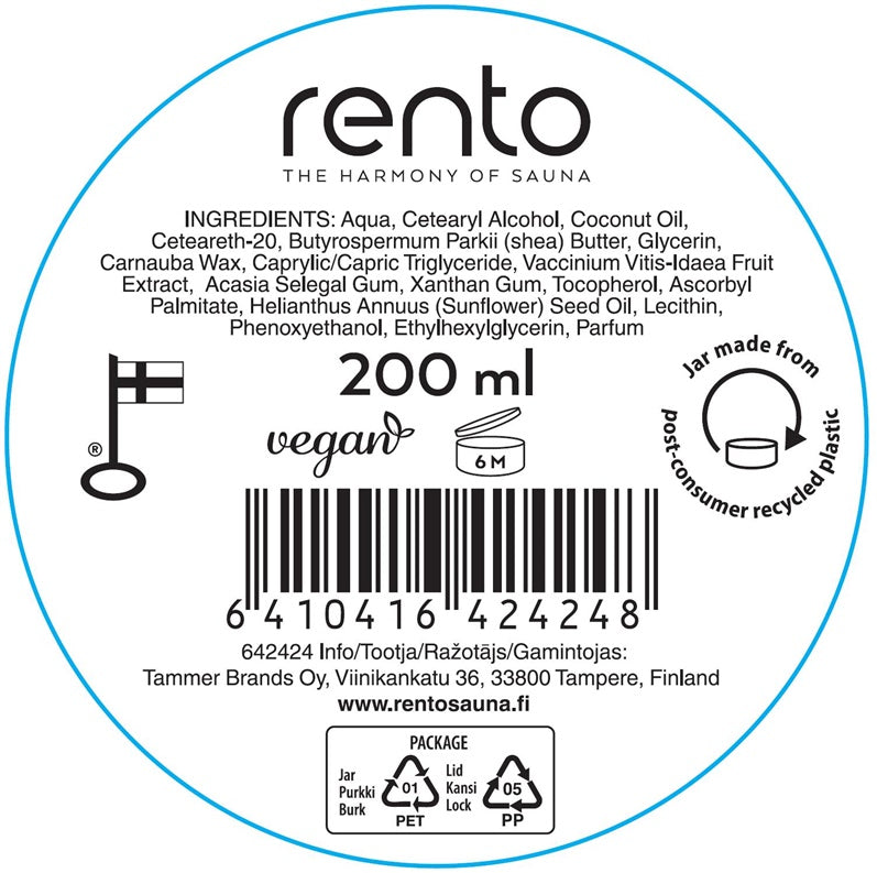Kūno sviestas Rento Arctic Berries, 200 ml