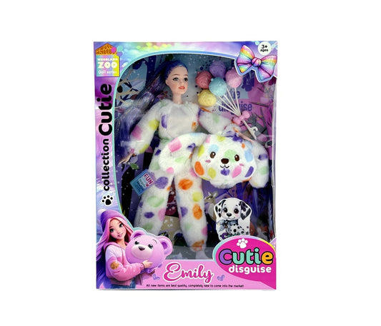Lalka Emily w kostiumie psa QJ201B, 32 cm