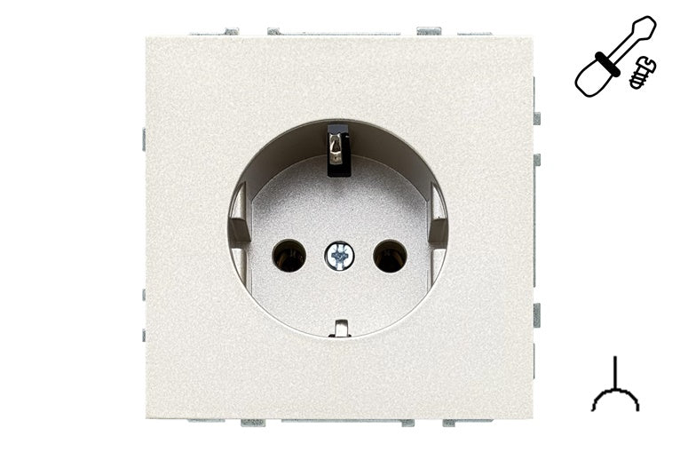 Socket LIREGUS MODERN, earthed, champagne colour