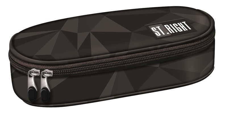 Pencil case without accessories GEOMETRIC GREY, 23x12cm, black/grey