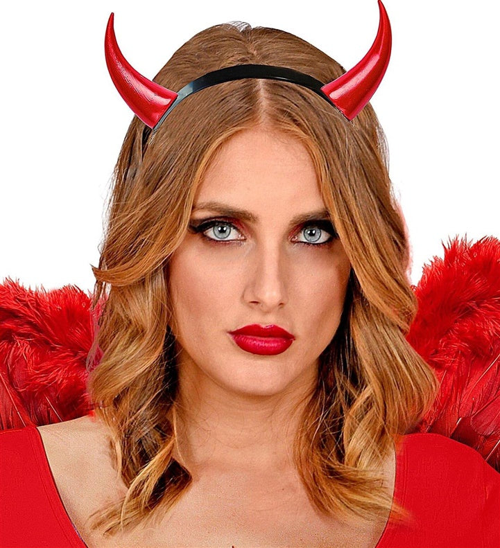 Widmann Devil Headband, red, plastic