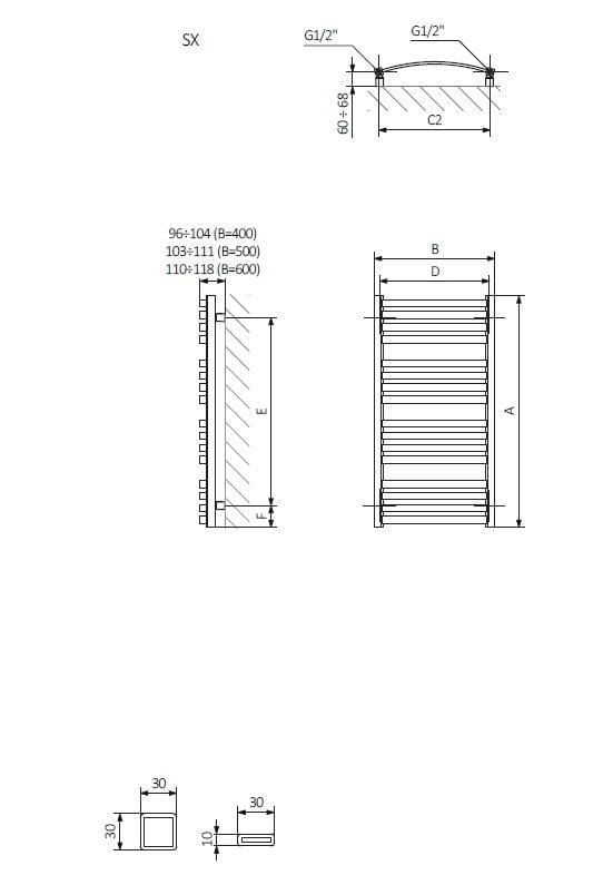 Electric towel warmer Terma D01, black