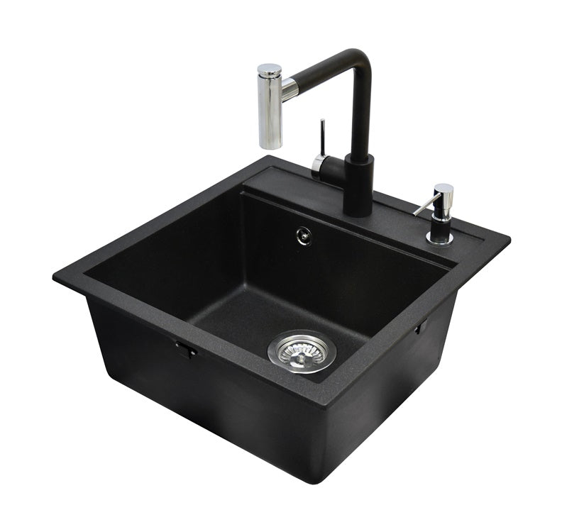 Zlewozmywak Tesa z baterią SQT100-601W-7783 czarny