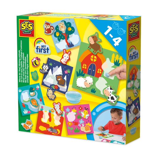 Zestaw kreatywny SES Creative Sticking Animals 14401