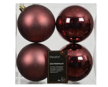 Christmas tree ornaments, pink, 10 cm, plastic, 4 pcs.
