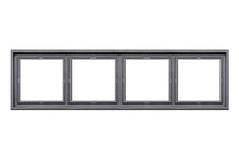 Four-gang frame LIREGUS MODERN, matte black