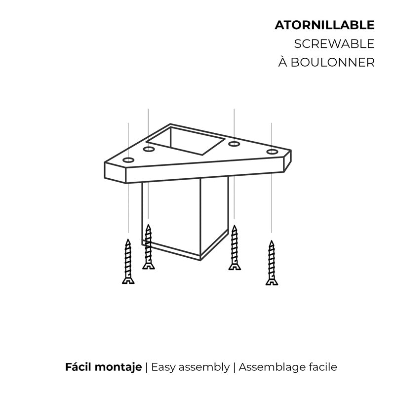 KOJA BALD 40X40X60 TERMOPLAST ABS JUODA
