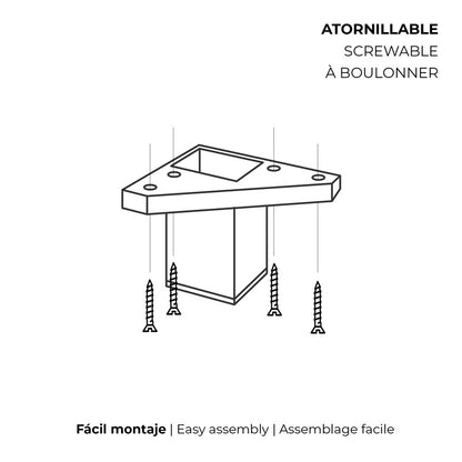 KOJA BALD 40X40X60 TERMOPLAST ABS JUODA