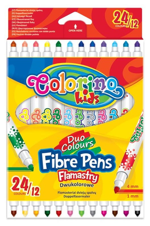 Colorino Felt Tip Pens 32353PTR, double-sided, 12 pcs.