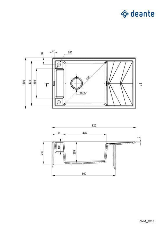 Sink Deante Magnetic ZRM_N113, granite