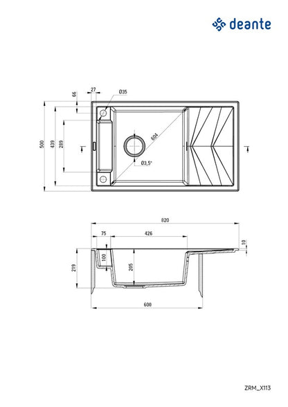 Sink Deante Magnetic ZRM_N113, granite